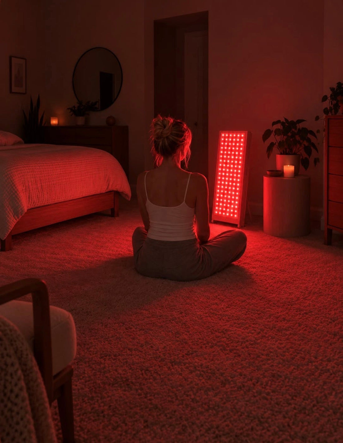 Roodlichtpaneel gebruiken: afstand, positie en behandeltijd uitgelegd — bestaande productfoto van Roodlichttherapie paneel – Gezicht & Lichaam