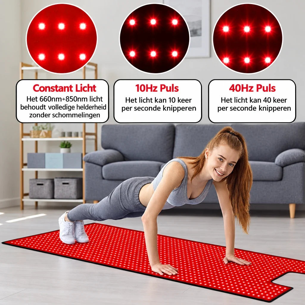 Detail van de Full Body roodlichttherapiemat met 660nm en 850nm