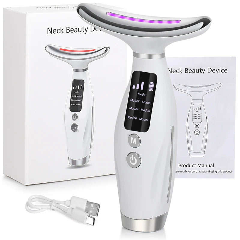 LED Nek & Gezicht Lifting Massager – Photon Therapie & Rimpelverwijdering