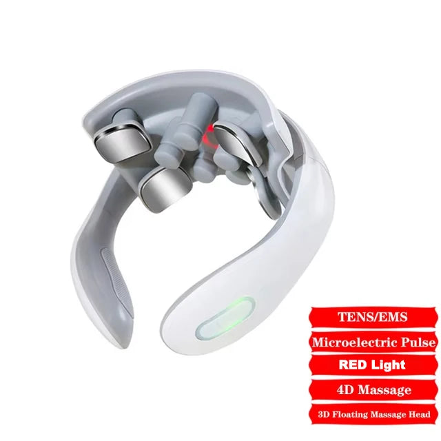 Vibration Neck Masssger Rechargeable Low Frequency Pulse Cervical Massager Smart Electric Neck Massager Red Light Massage Kenza Beauty Lab
