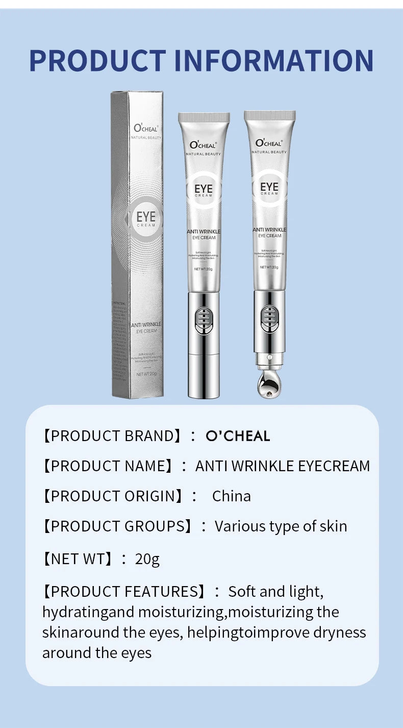 OCHEAL Elektrische Massage Oogcrème — Hyaluronzuur, Anti-Rimpel & Hydratatie