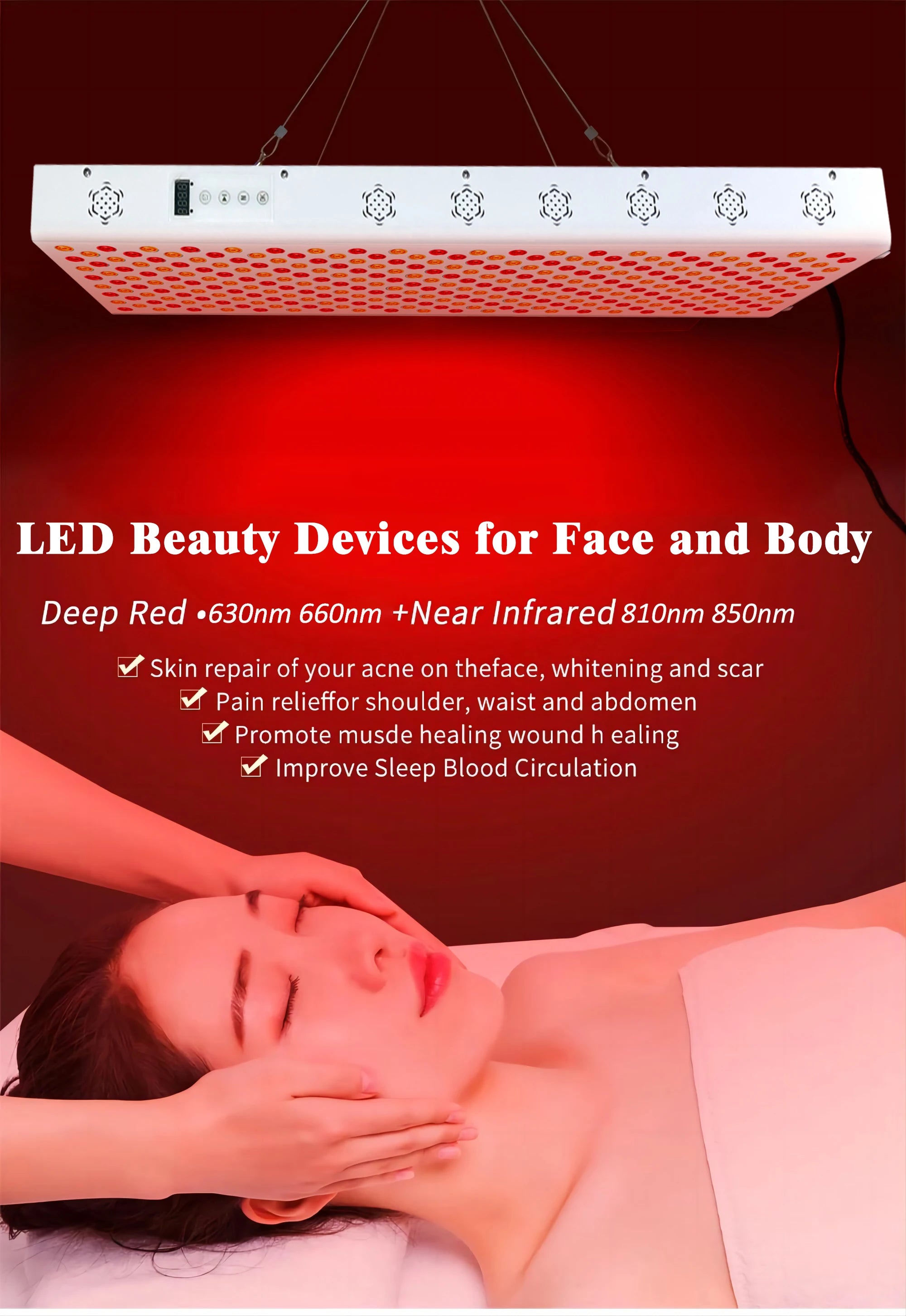 Dual Chip Roodlicht Therapiepaneel — 660nm & 850nm