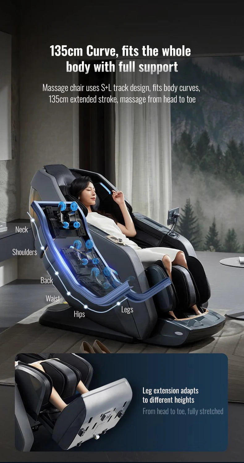 4D Massagestoel Zero Gravity — Spraakbediening, Verwarming, Bluetooth & Airbags