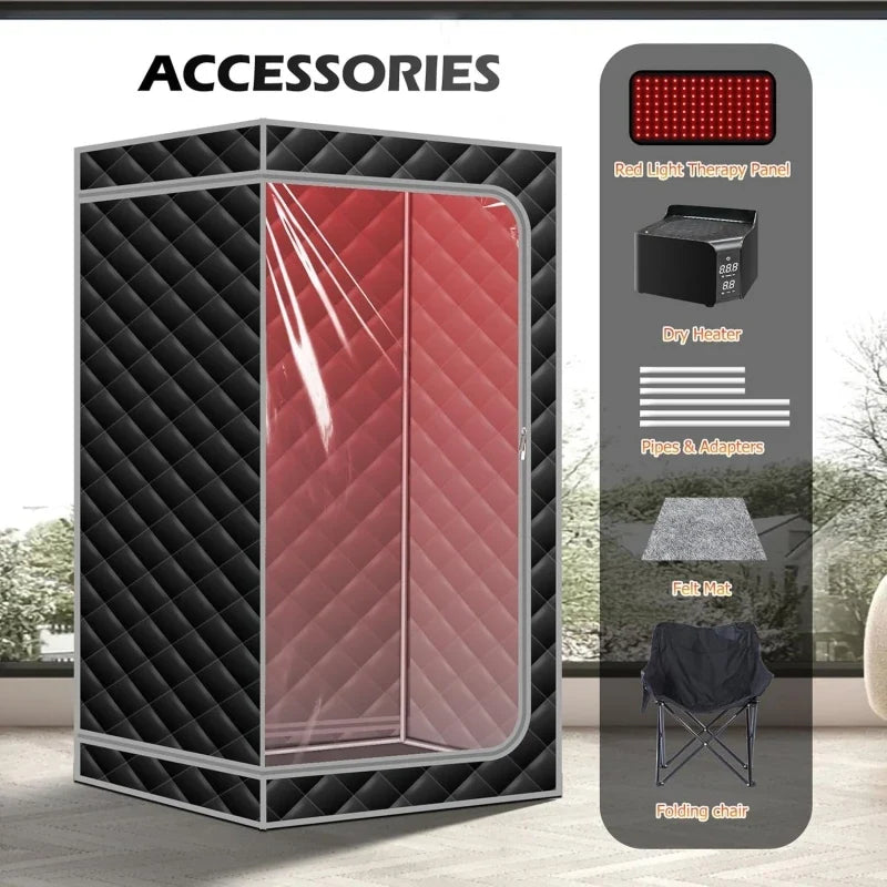 Draagbare infrarood sauna 1500W met 660nm rood licht in gebruik