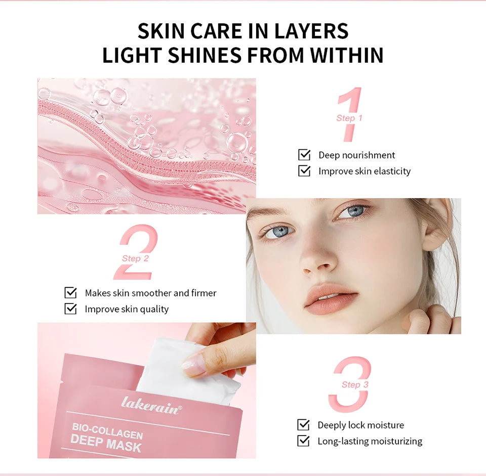 Bio-Collageen Diep Nachtmasker 34g — Hydratatie, Poriënverkleining & Stralende Huid