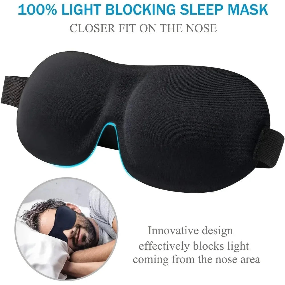 3D Slaapmasker Memory Foam — Lichtblokkerend voor Slaap & Reizen