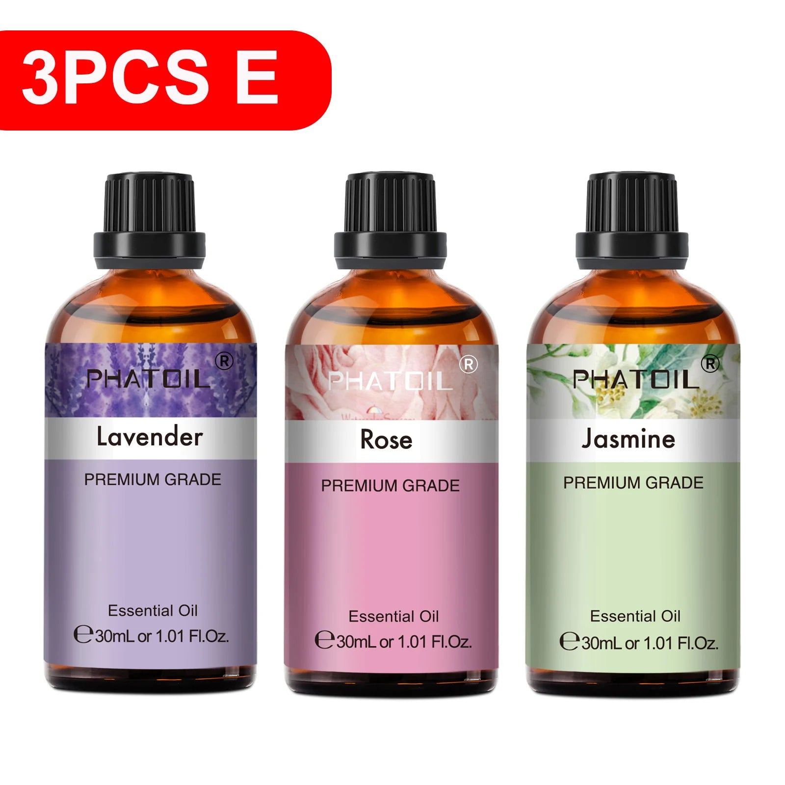 PHATOIL Essentiële Oliën Set 30ml – Lavendel, Citroen, Eucalyptus, Sandelhout & Bergamot voor Diffuser & DIY