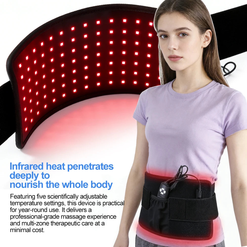 LED Rood & Infrarood Lichttherapie Riem — 120 LED's, 660nm & 850nm voor Rug & Lichaam