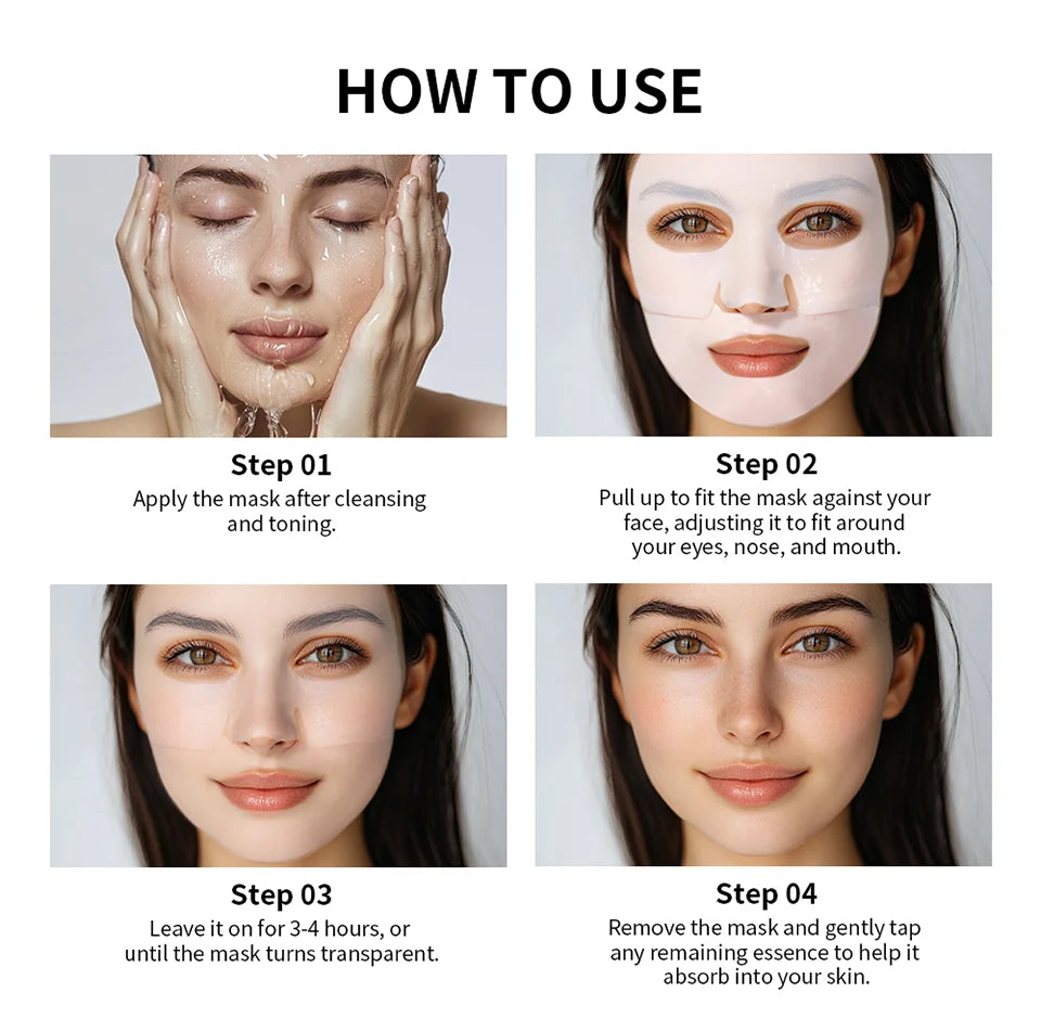 Bio-Collageen Diep Nachtmasker 34g — Hydratatie, Poriënverkleining & Stralende Huid