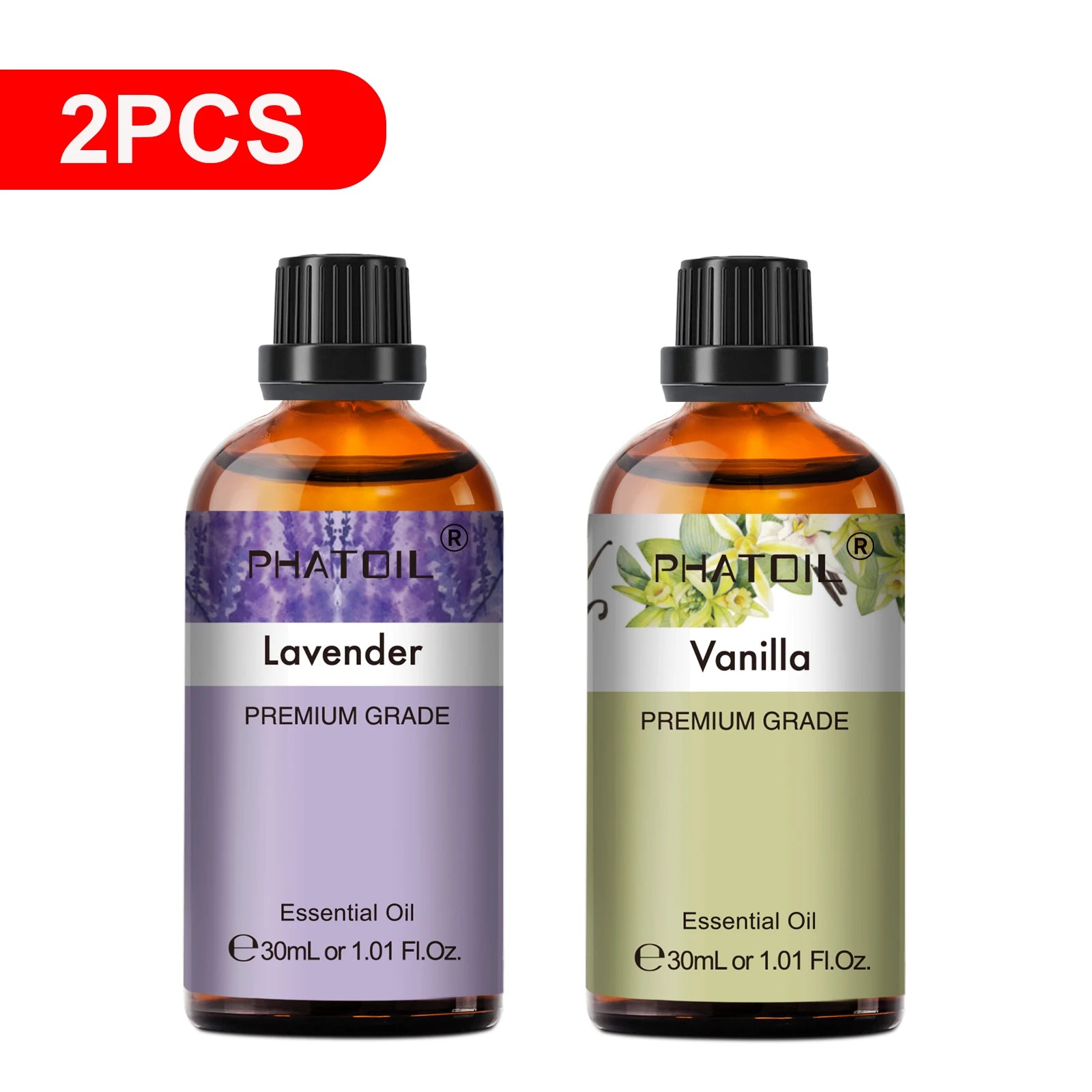 PHATOIL Essentiële Oliën Set 30ml – Lavendel, Citroen, Eucalyptus, Sandelhout & Bergamot voor Diffuser & DIY