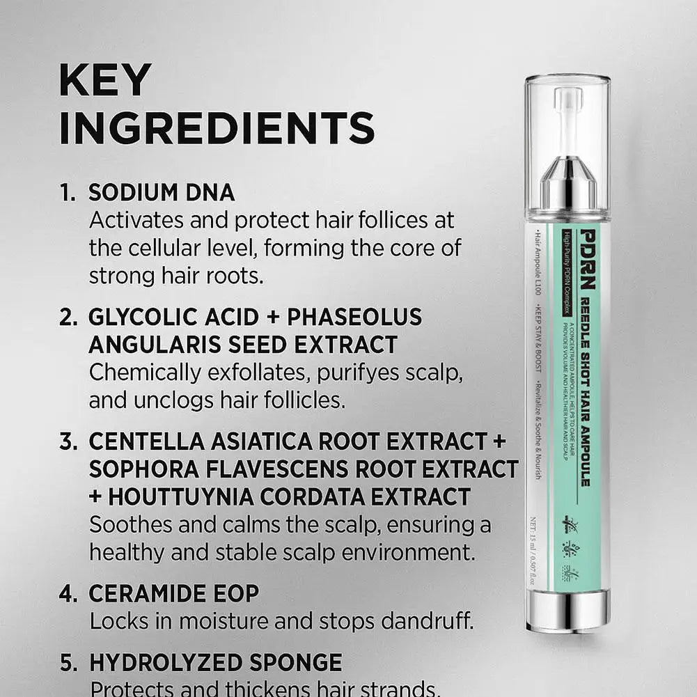 PDRN Haarampoule met Keratine & Biotine — Diepe Hydratatie & Haarherstel