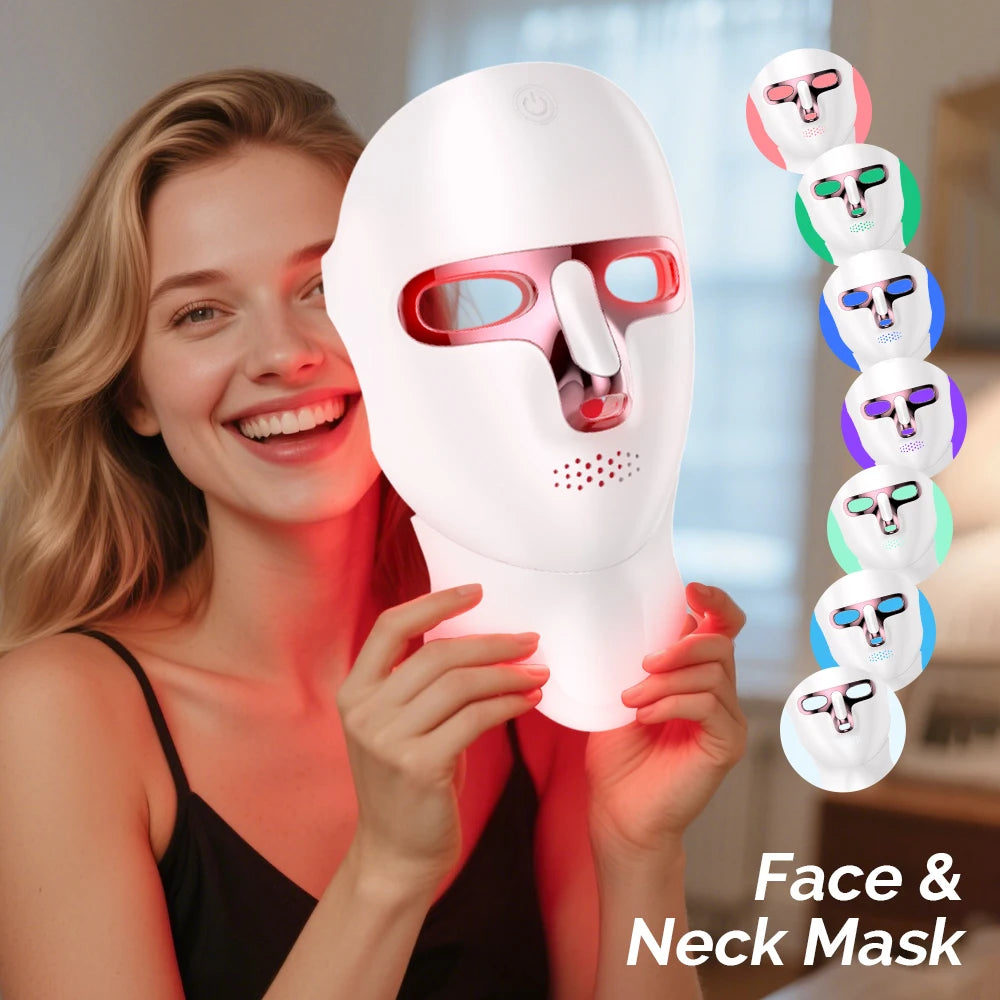 LED Gezichts- en Nekmasker — Photon Lichttherapie, Versteviging & Huidverjonging