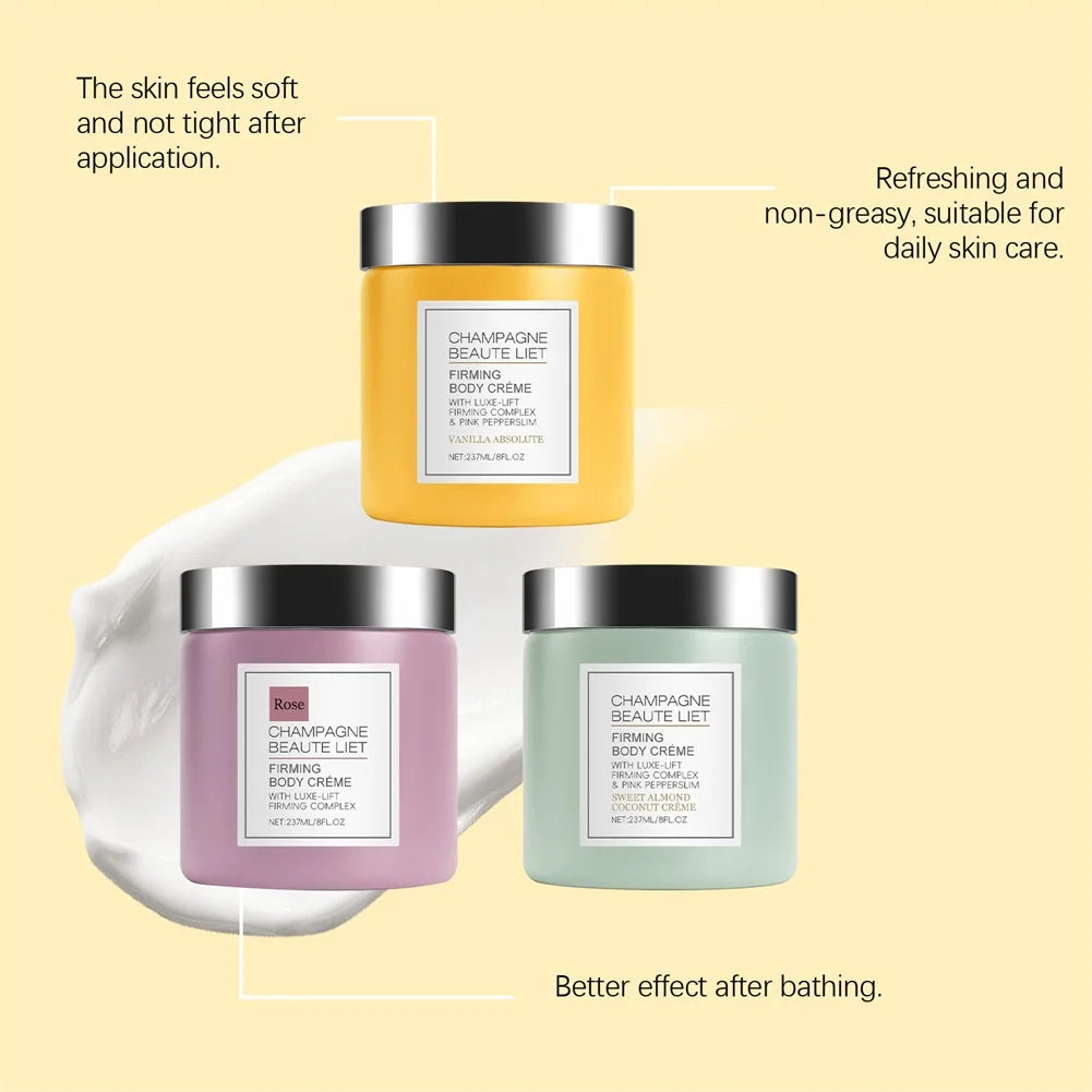 Champagne Firming Body-Cream With Pepperslim Anti Wrinkle Skin Tightening Cream Daily Hydrating Body Lotion For Men And Women Kenza Beauty Lab