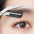 1Pc Safe Eyebrow Trimmer Black Eyebrow Scissors with Comb Hair Removal Shaver Eyebrows Shaping Makeup Tool  Stainless Steel 2025 Kenza Beauty Lab