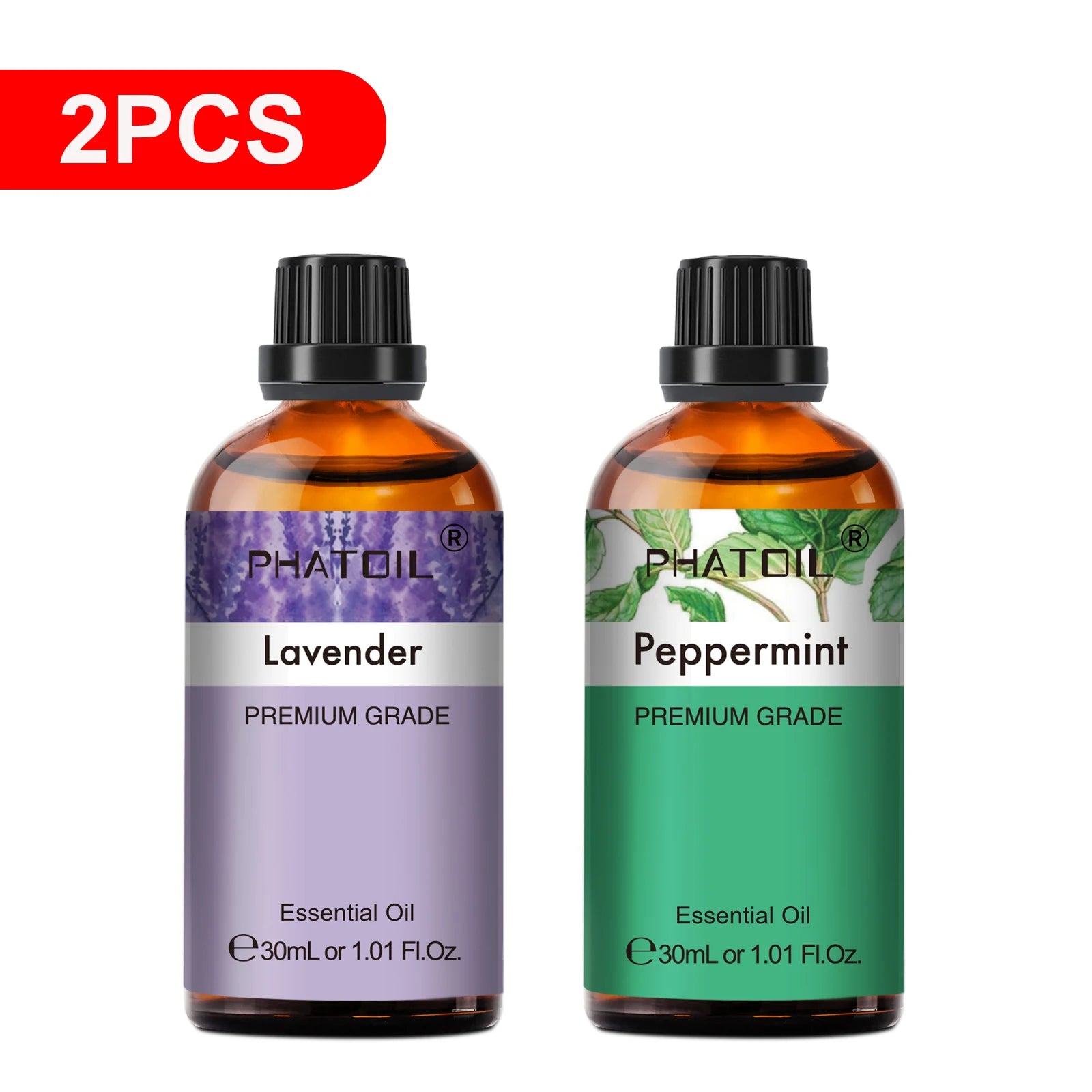 PHATOIL Essentiële Oliën Set 30ml – Lavendel, Citroen, Eucalyptus, Sandelhout & Bergamot voor Diffuser & DIY