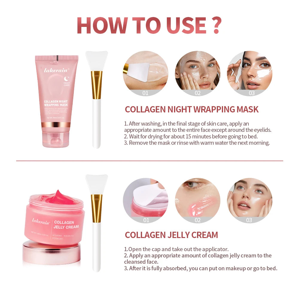 Collageen Jelly Crème Peel-Off Nachtmasker — Hydratatie & Verstrakking