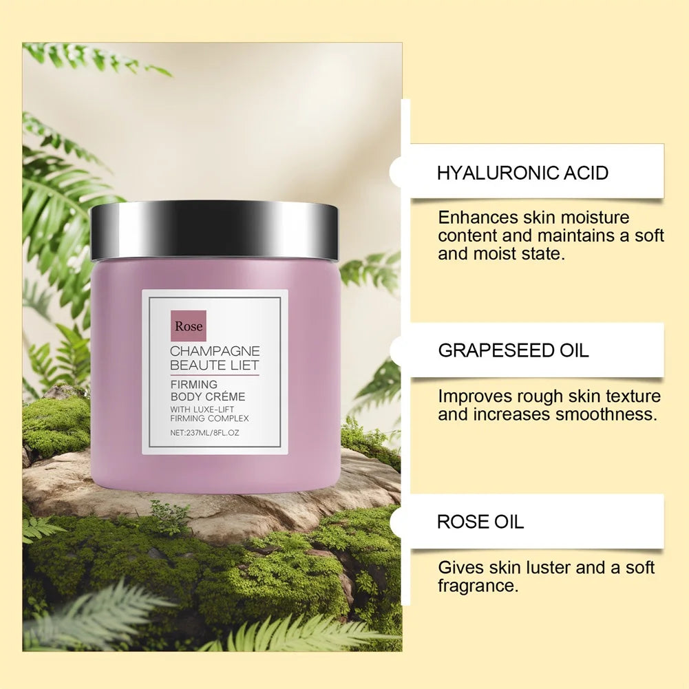 Champagne Firming Body-Cream With Pepperslim Anti Wrinkle Skin Tightening Cream Daily Hydrating Body Lotion For Men And Women Kenza Beauty Lab