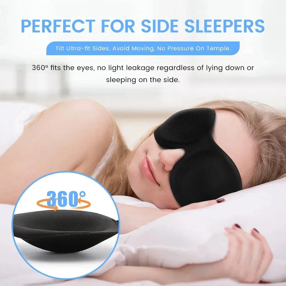 3D Slaapmasker Memory Foam — Lichtblokkerend voor Slaap & Reizen