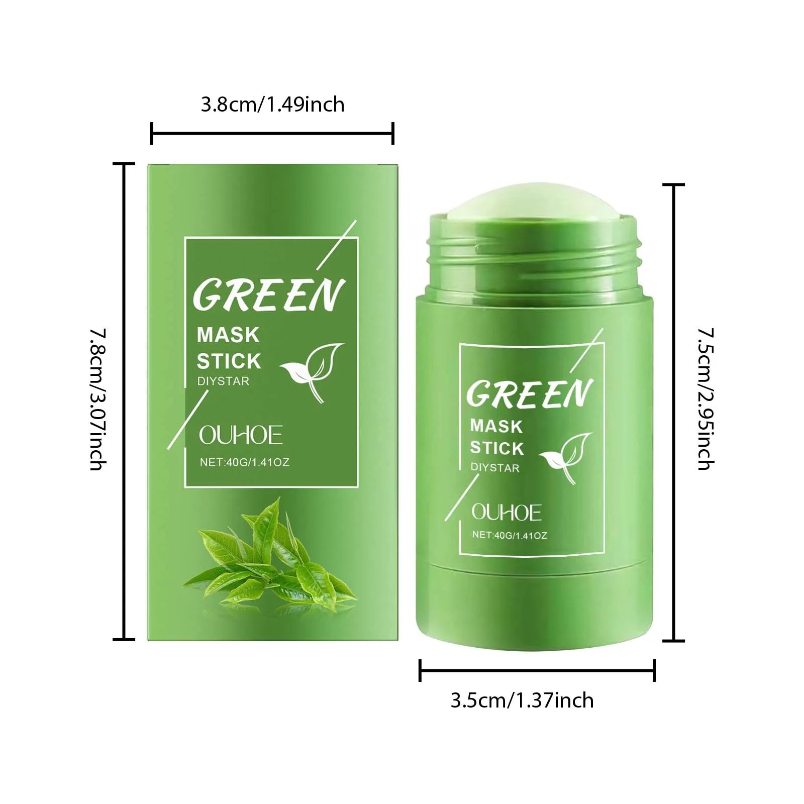 Green Tea Clay Mask Stick — Poriënreiniging, Anti-Acne & Stralende Huid