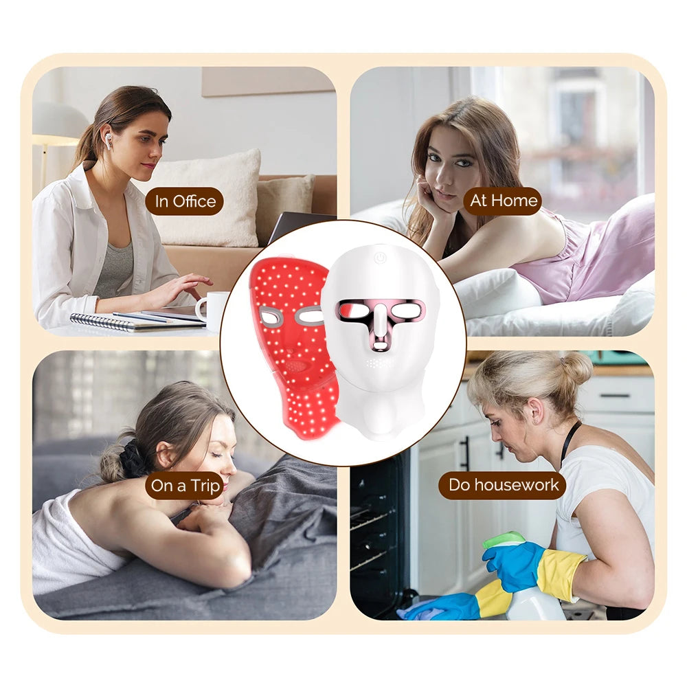 LED Gezichts- en Nekmasker — Photon Lichttherapie, Versteviging & Huidverjonging