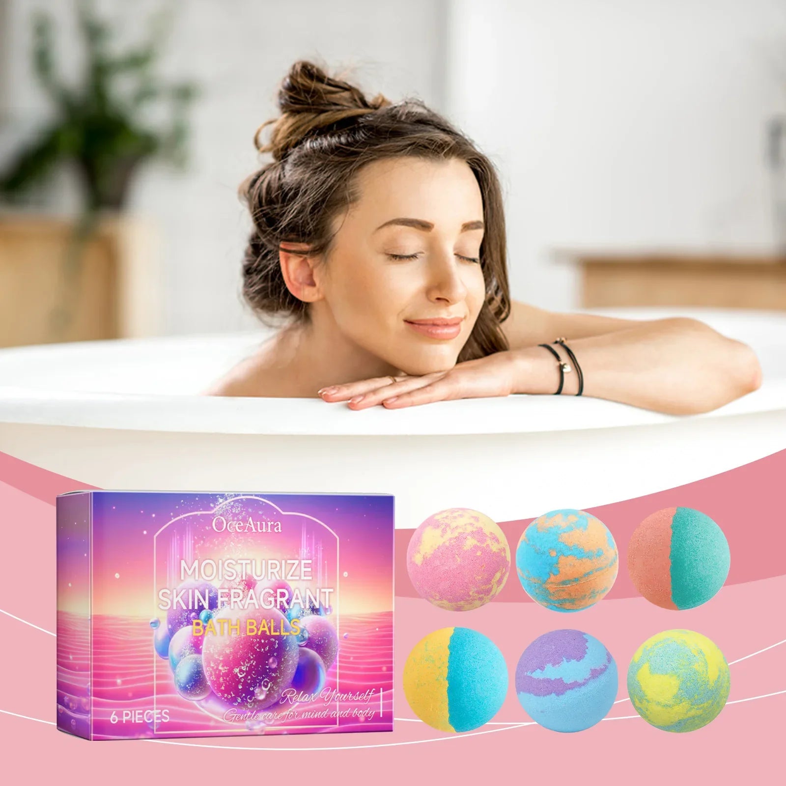 Bruisballen Badset Lavendel en Rozemarijn badmoment Kenza Beauty Lab