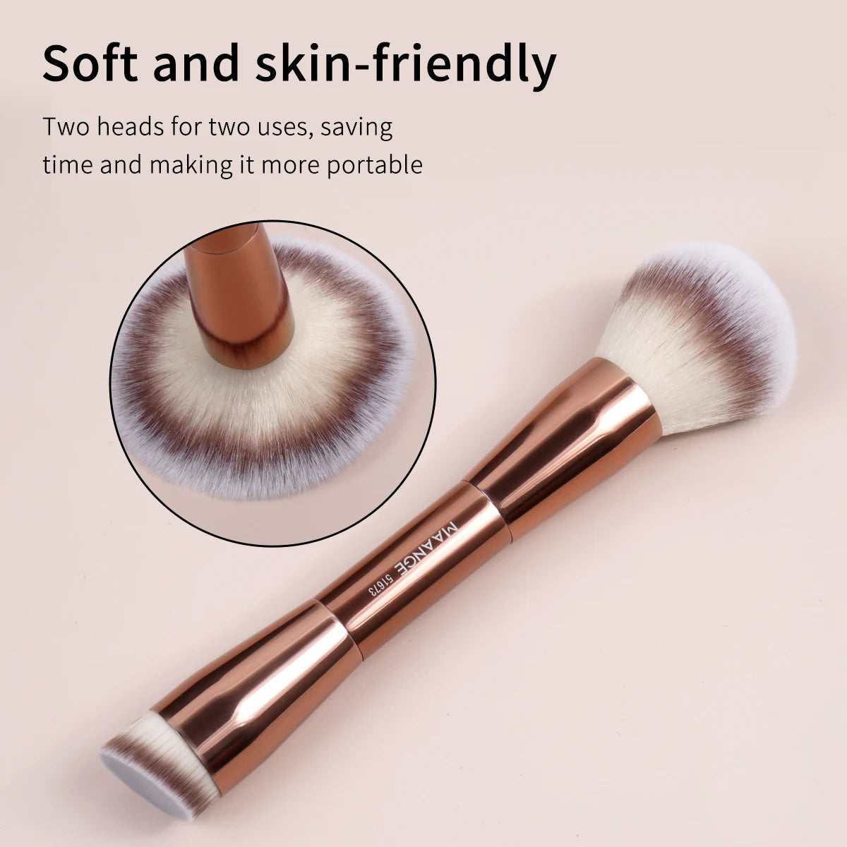 Maange Dubbelkops Make-up Kwast — Foundation, Poeder, Concealer & Blush