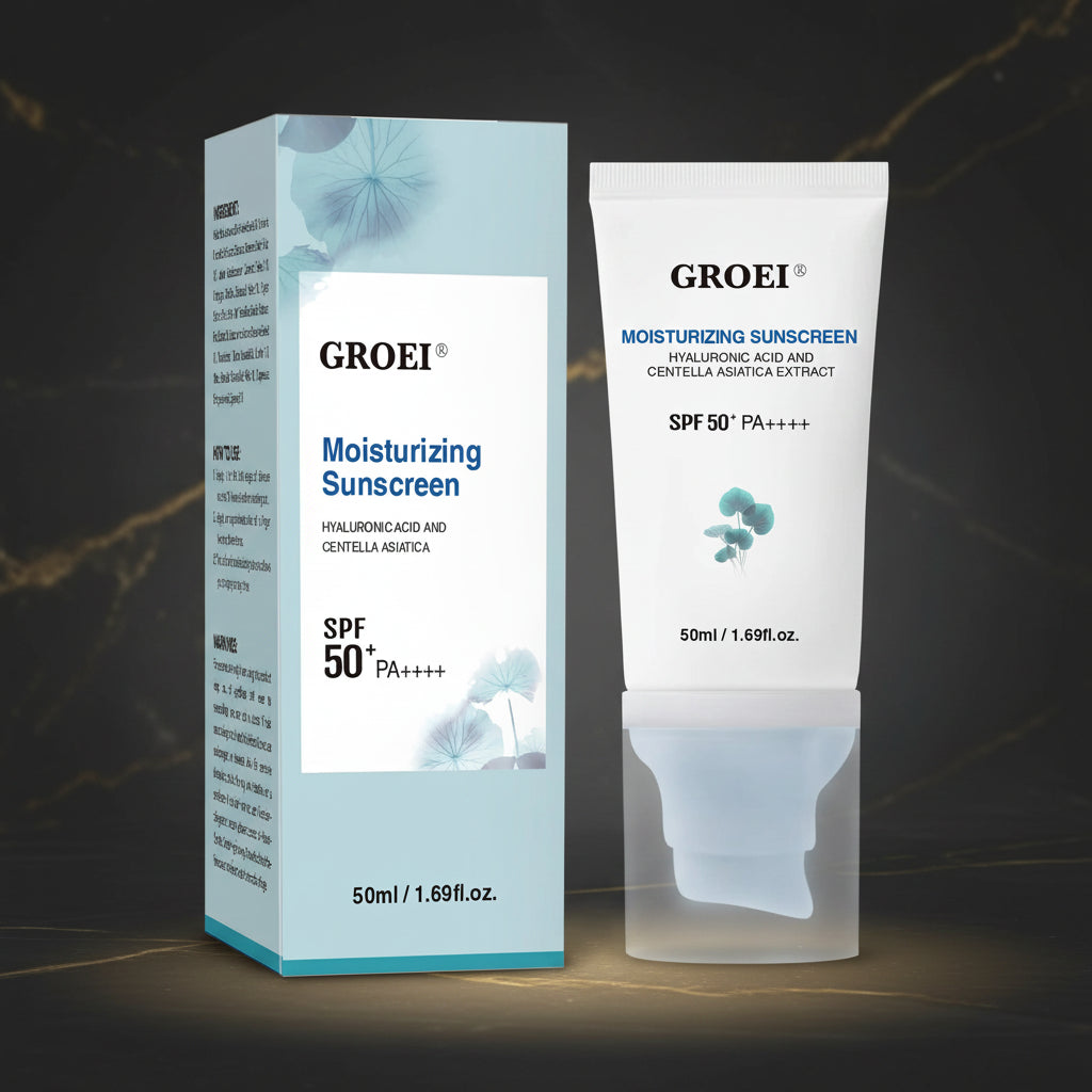 SPF50+ zonnebrandcrème met Centella – textuur
