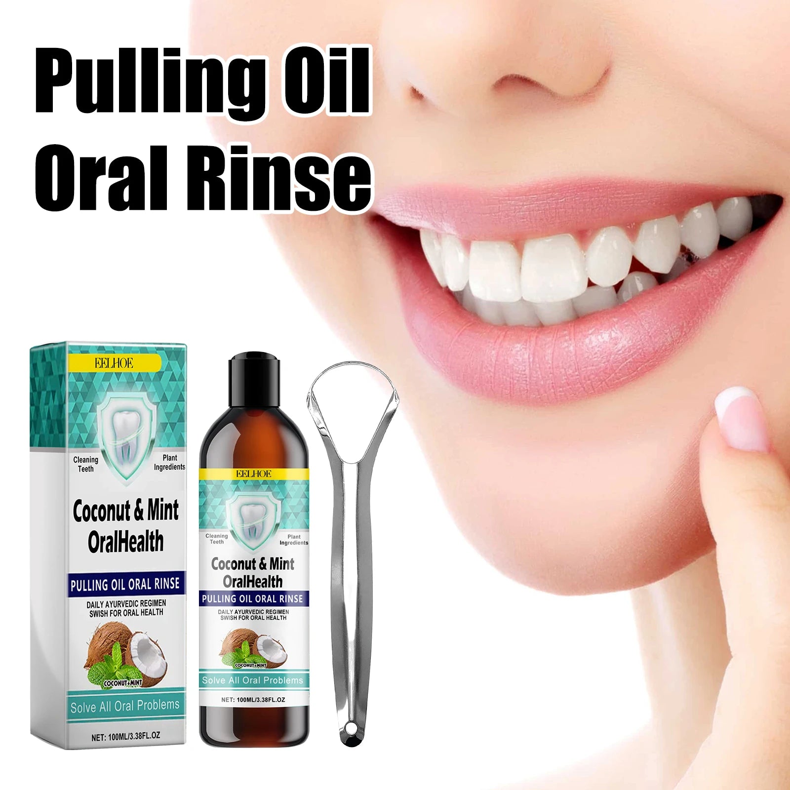 Kokos Mint Mondwater — Oil Pulling voor Frisse Adem & Gezond Tandvlees