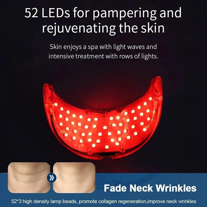 7-Kleuren Photon Nek LED Masker – Roodlicht Therapie, Anti-Aging & Huidverjonging