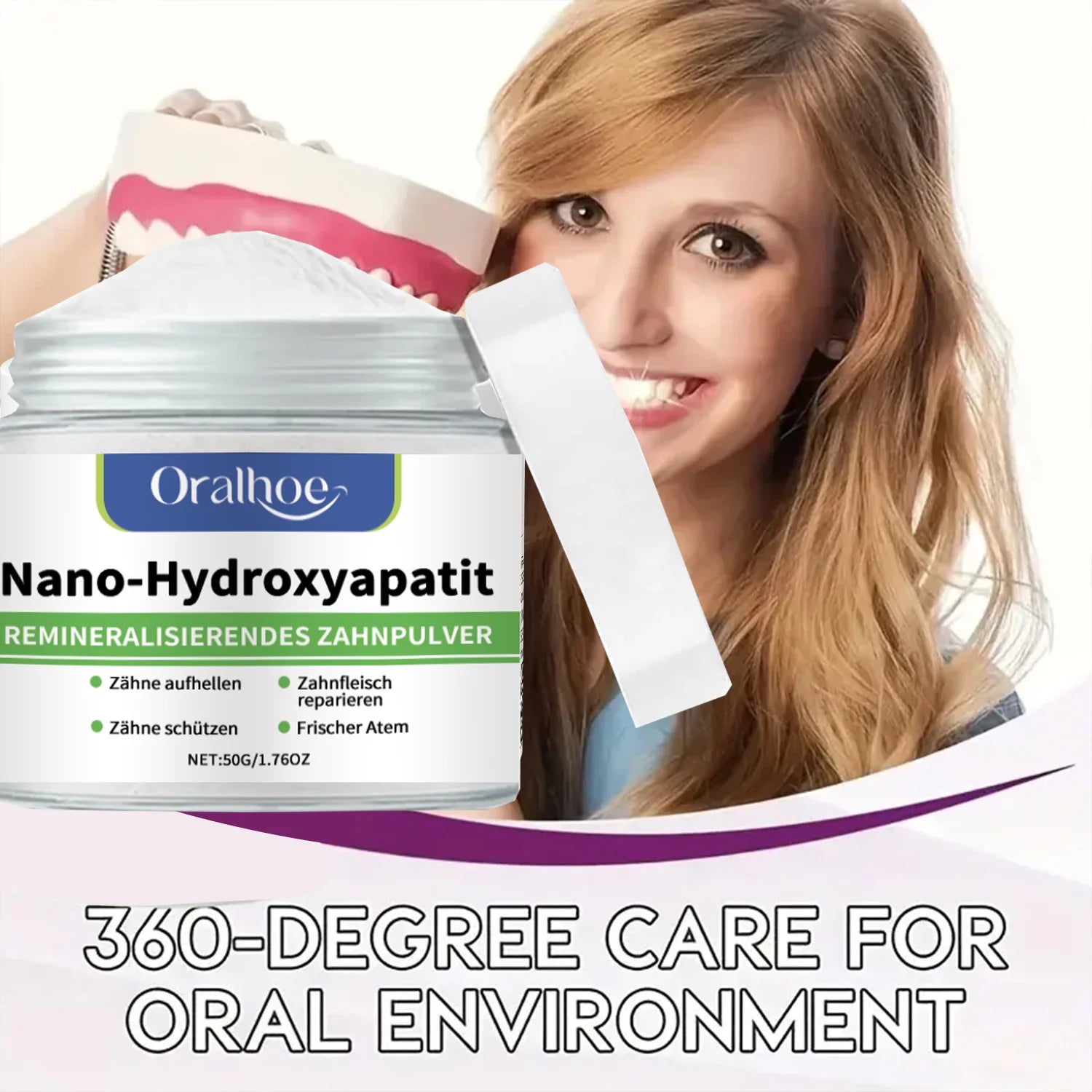 Whitening Tandpoeder met 10% Hydroxyapatiet – Remineralisatie & Frisse Adem