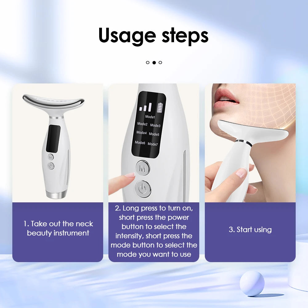 LED Nek & Gezicht Lifting Massager – Photon Therapie & Rimpelverwijdering