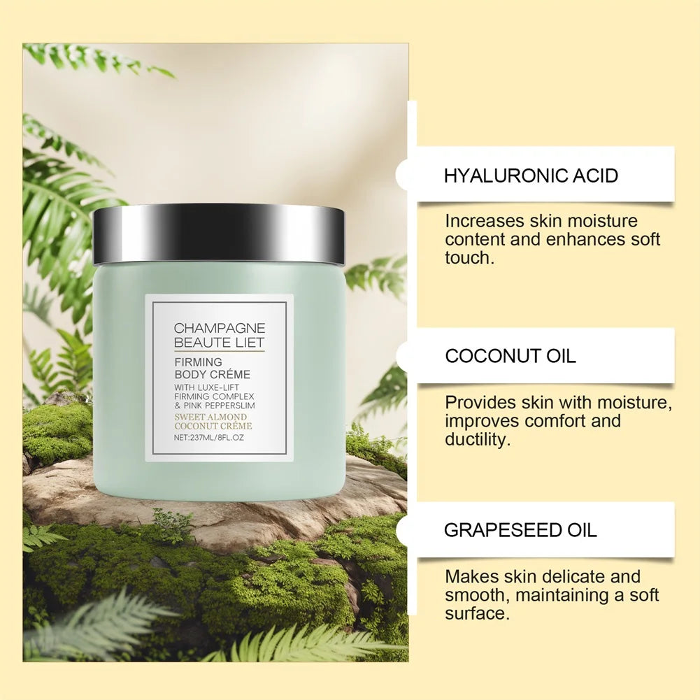 Champagne Firming Body-Cream With Pepperslim Anti Wrinkle Skin Tightening Cream Daily Hydrating Body Lotion For Men And Women Kenza Beauty Lab