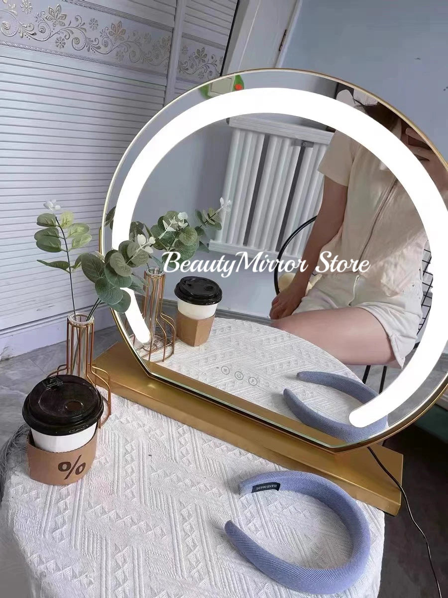 Vanity Makeup Mirror with Lights Detachable 15x Magnification 3 Color Lighting Modes Touch Screen Control 360°Rotation Kenza Beauty Lab