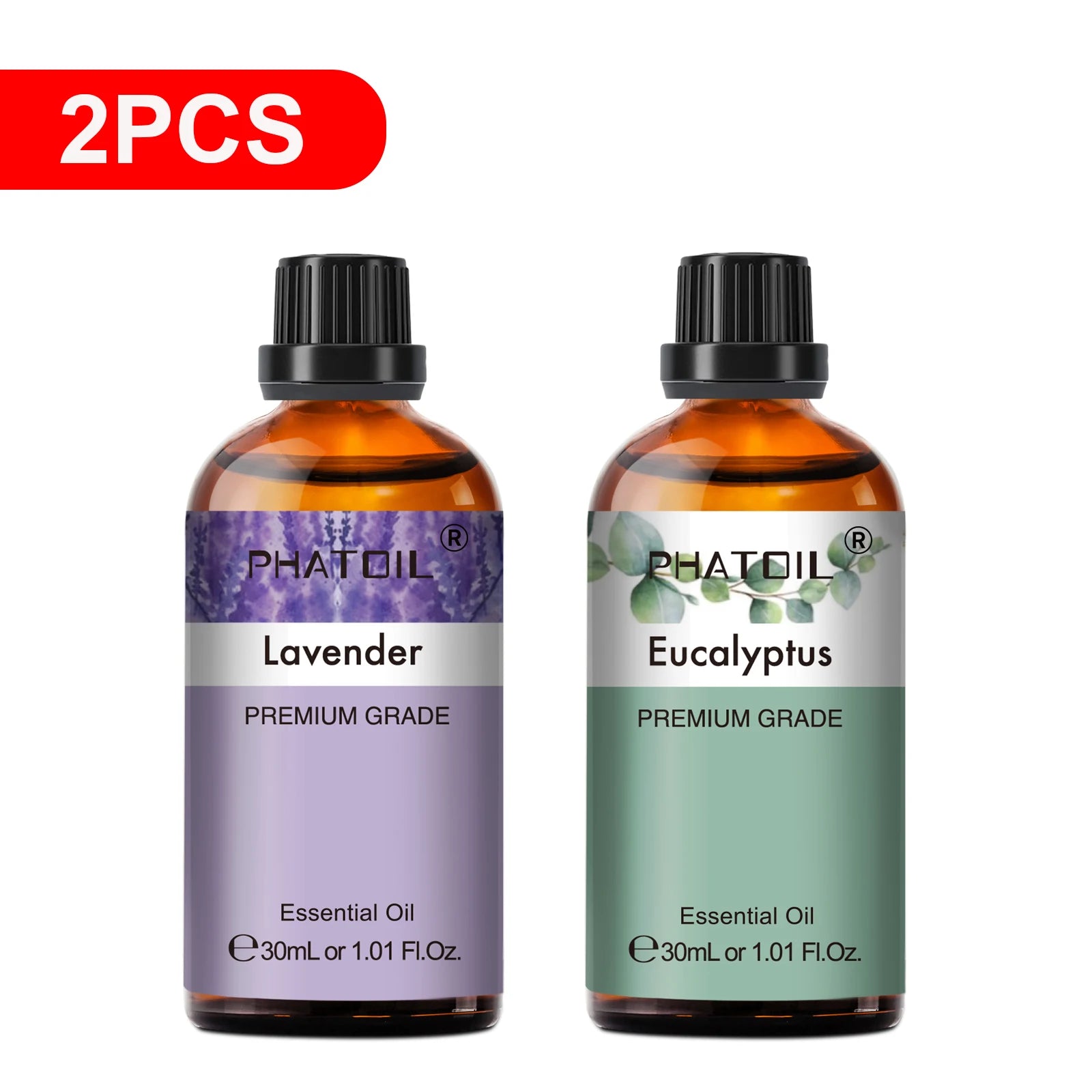 PHATOIL Essentiële Oliën Set 30ml – Lavendel, Citroen, Eucalyptus, Sandelhout & Bergamot voor Diffuser & DIY