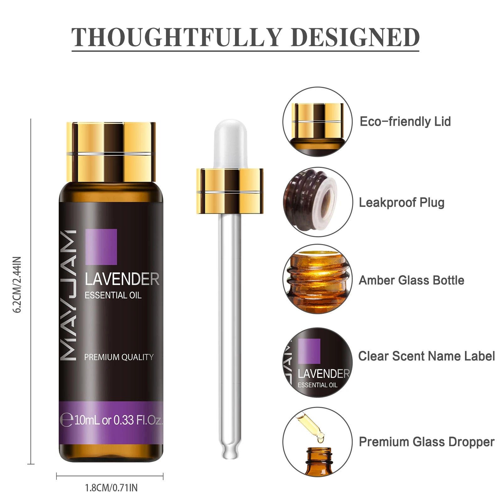 MAYJAM Essentiële Oliën 10ml – Puur Plantenextract voor Aromatherapie & DIY