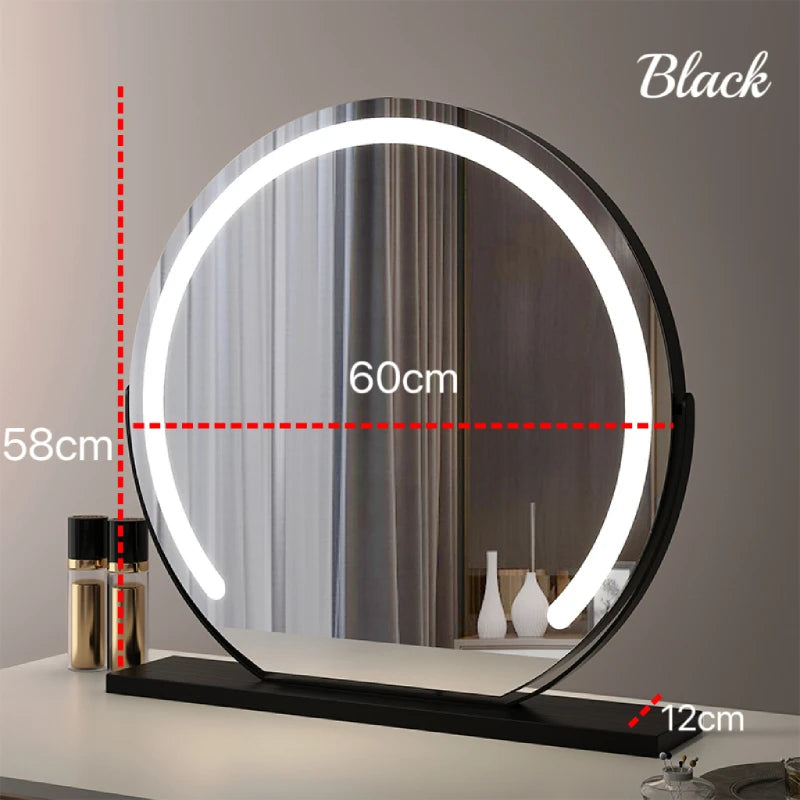 Vanity Makeup Mirror with Lights Detachable 15x Magnification 3 Color Lighting Modes Touch Screen Control 360°Rotation Kenza Beauty Lab