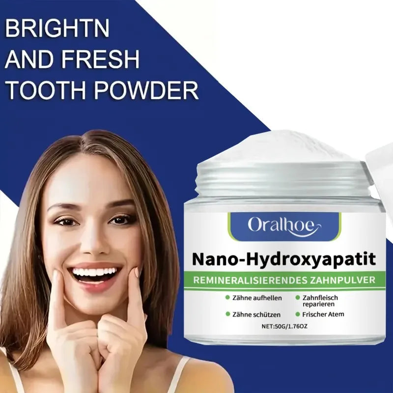 Whitening Tandpoeder met 10% Hydroxyapatiet – Remineralisatie & Frisse Adem