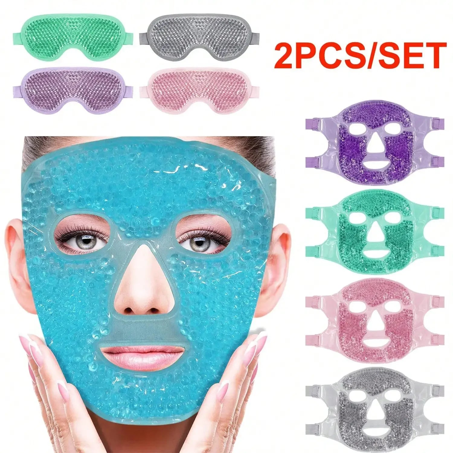 Gel Koelmasker voor Gezicht & Ogen — Warm & Koud Kompres voor Ontspanning & Verzorging