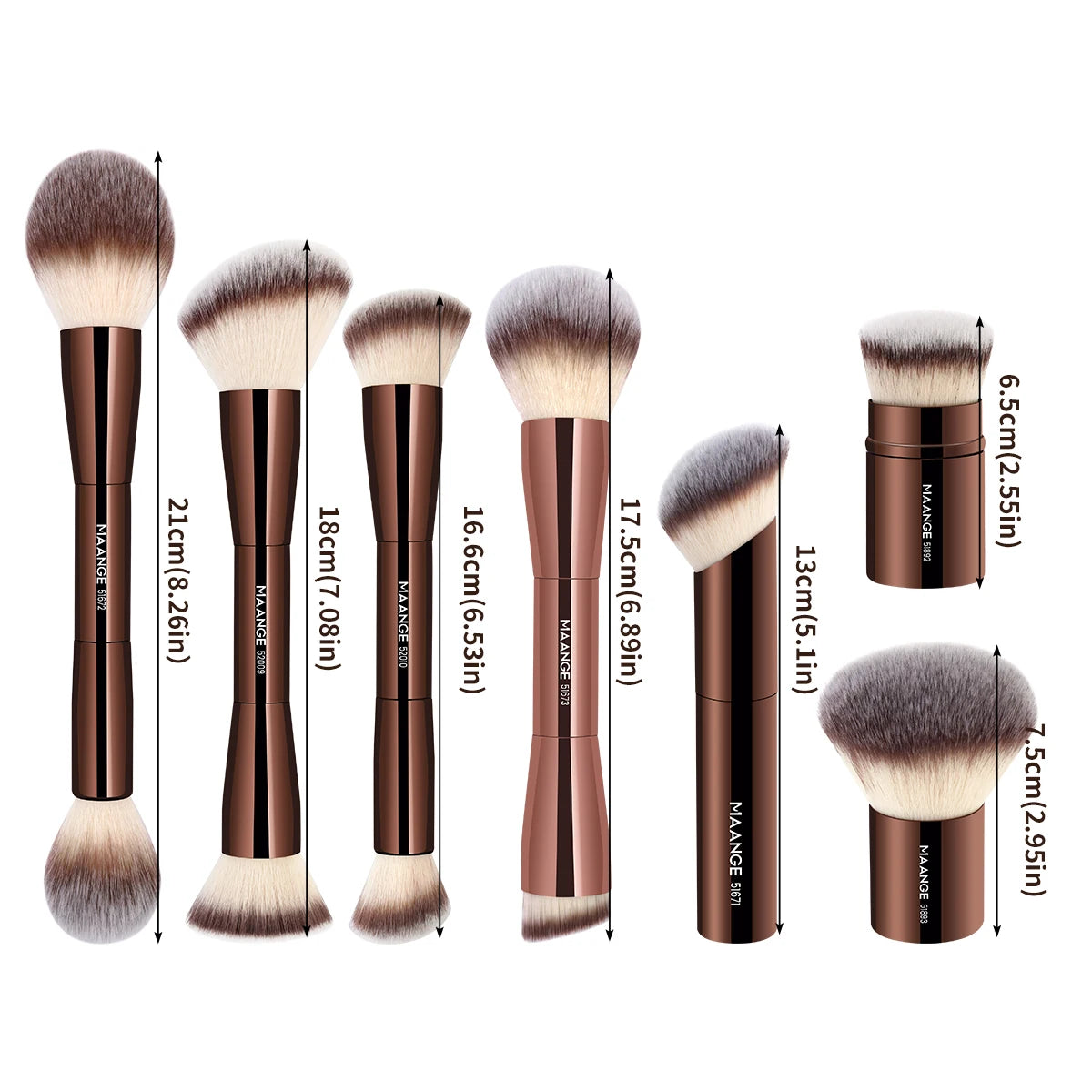 Maange Dubbelkops Make-up Kwast — Foundation, Poeder, Concealer & Blush