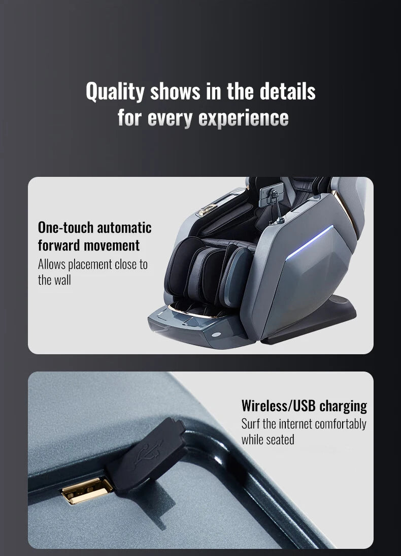 4D Massagestoel Zero Gravity — Spraakbediening, Verwarming, Bluetooth & Airbags