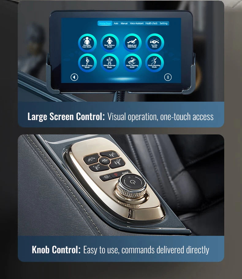 4D Massagestoel Zero Gravity — Spraakbediening, Verwarming, Bluetooth & Airbags