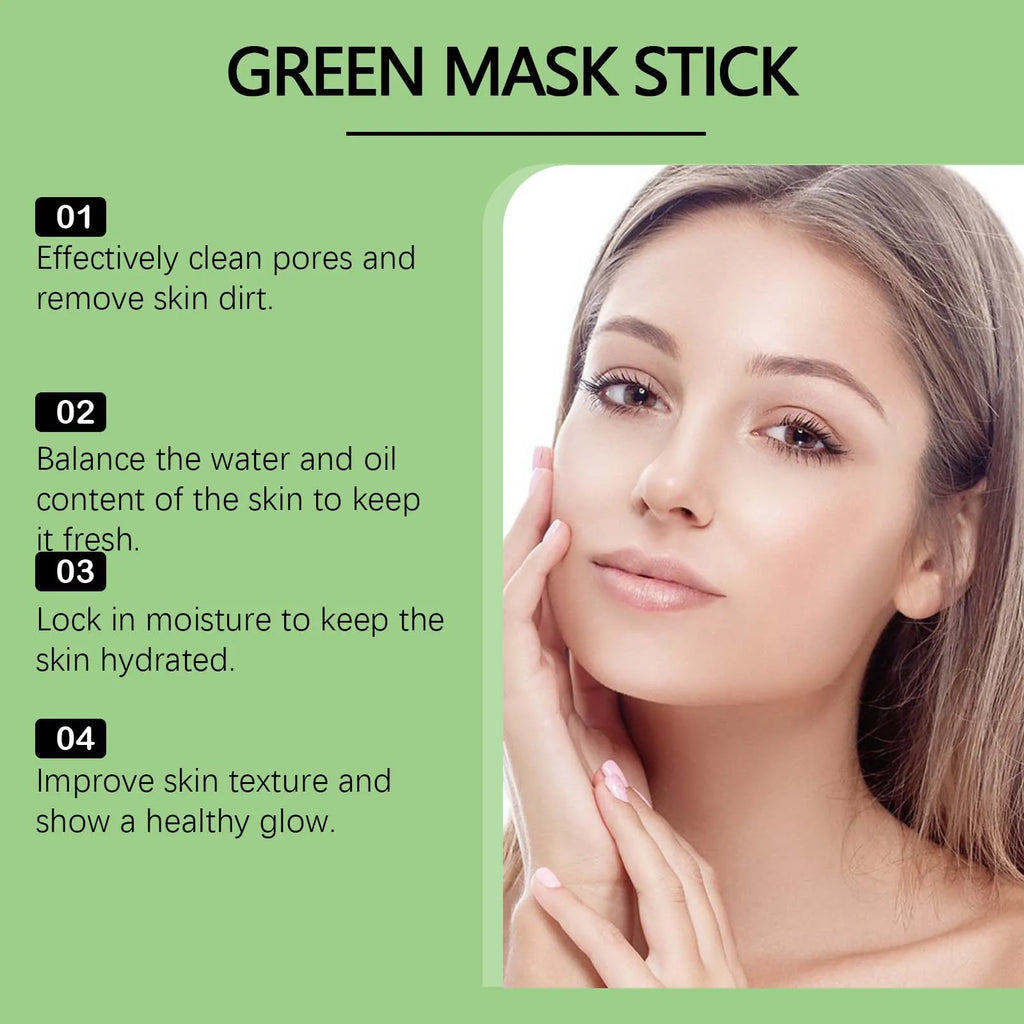 Green Tea Clay Mask Stick — Poriënreiniging, Anti-Acne & Stralende Huid