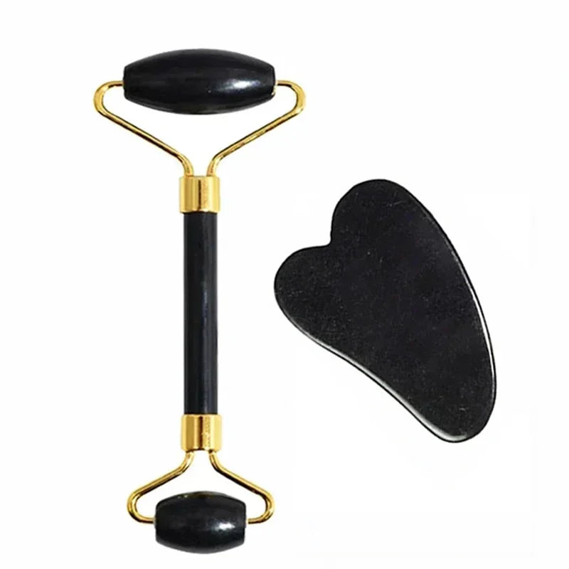 Natuurlijke Jade Roller & Gua Sha Set — Gezichtsmassage voor Lifting, Ontspanning & Stralende Huid