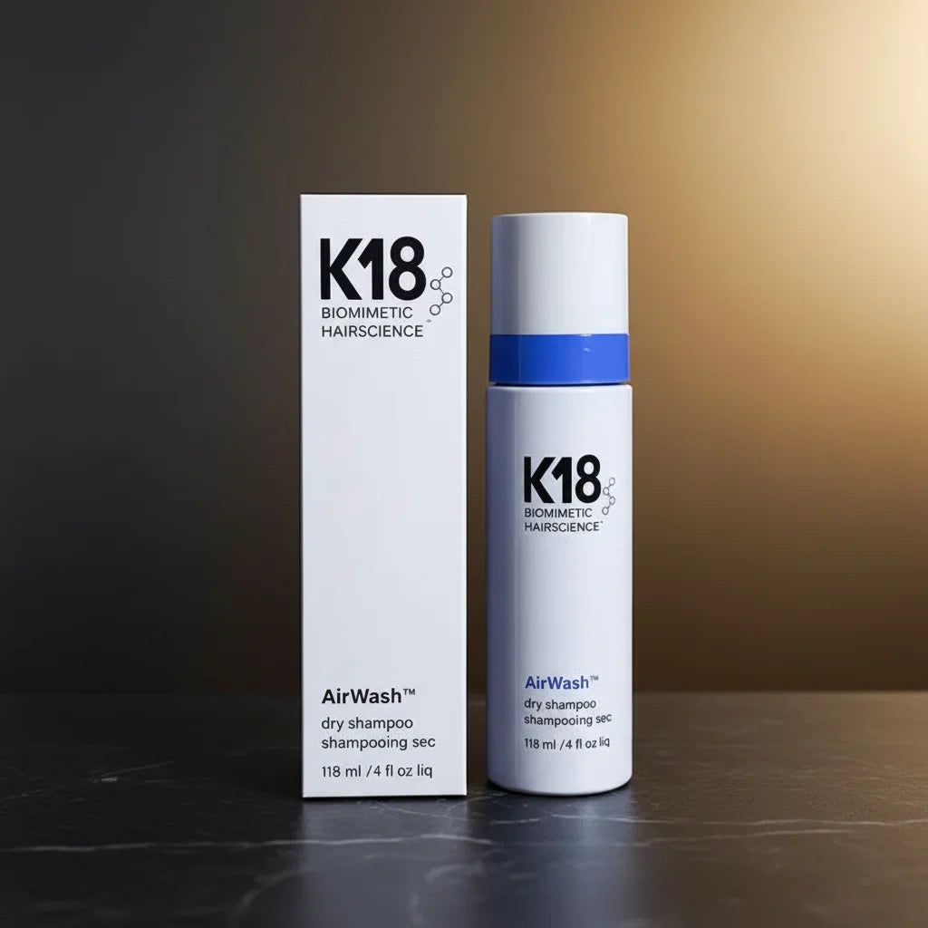 K18 Leave-In Haarmasker — flesje close-up