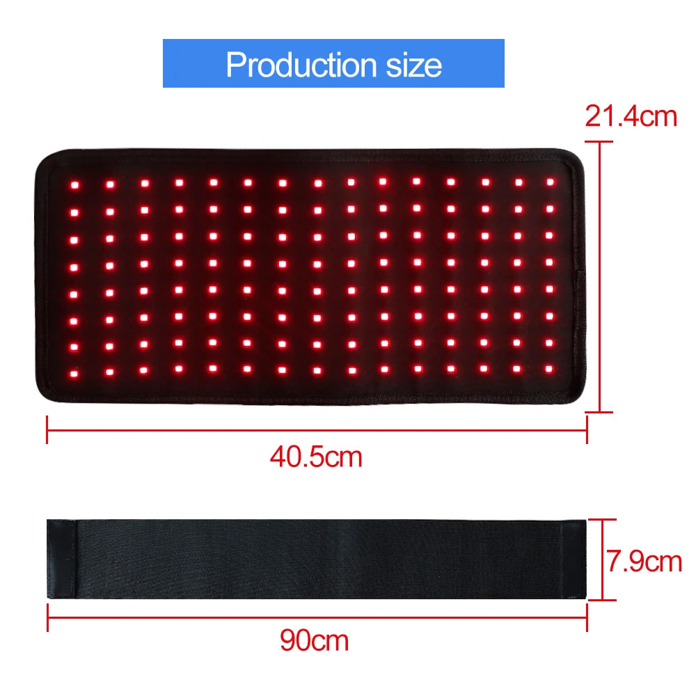 LED Rood & Infrarood Lichttherapie Riem — 120 LED's, 660nm & 850nm voor Rug & Lichaam