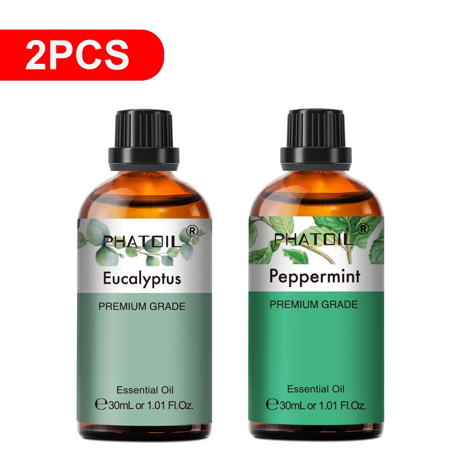PHATOIL Essentiële Oliën Set 30ml – Lavendel, Citroen, Eucalyptus, Sandelhout & Bergamot voor Diffuser & DIY