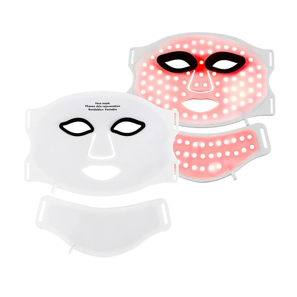 Siliconen LED Masker Gezicht & Nek – 7 Kleuren Lichttherapie voor Huidherstel