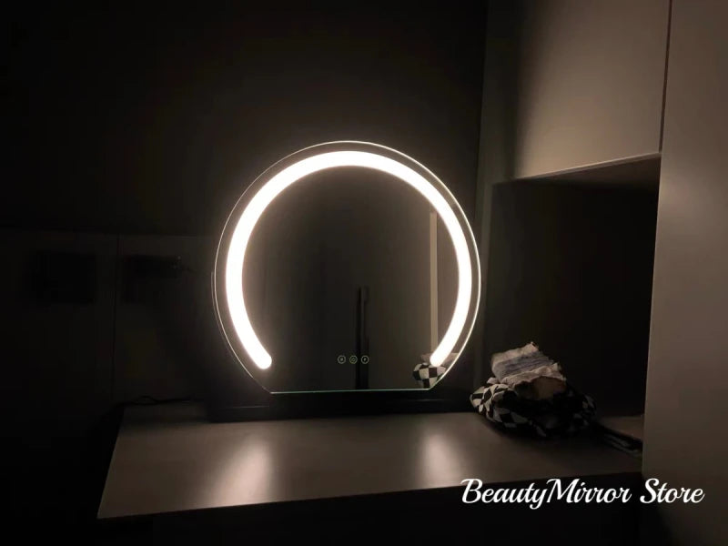 Vanity Makeup Mirror with Lights Detachable 15x Magnification 3 Color Lighting Modes Touch Screen Control 360°Rotation Kenza Beauty Lab