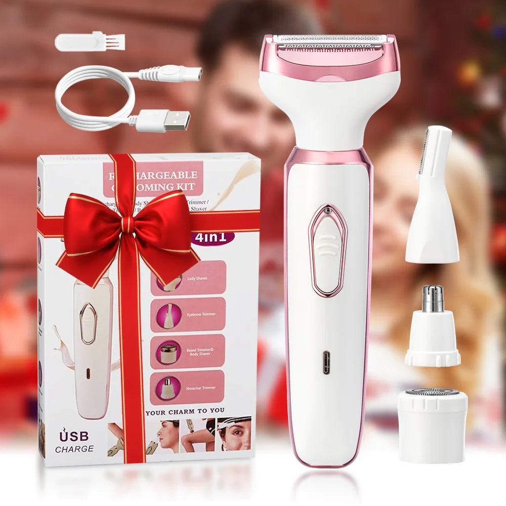 4-in-1 Elektrische Dames Epilator – Pijnloos Ontharen, Scheren & Trimmen