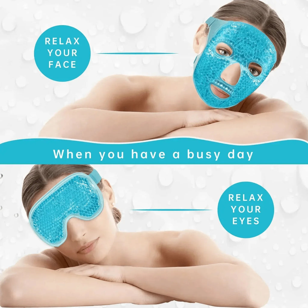 Gel Koelmasker voor Gezicht & Ogen — Warm & Koud Kompres voor Ontspanning & Verzorging